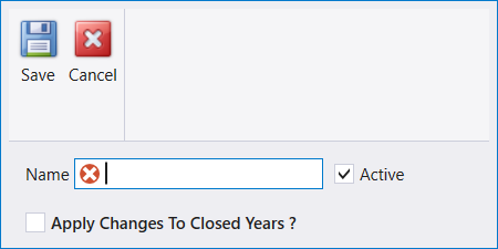 A new role: Name, Active, and Apply Changes To Closed Years left unticked